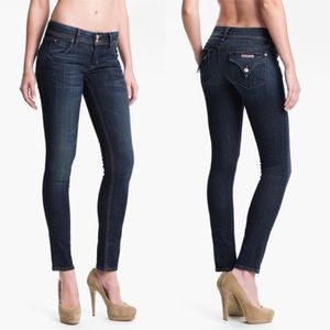 Hudson Collin flap skinny jeans dark wash